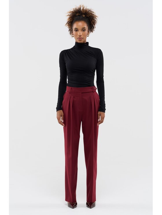 BENU BENU Společenské kalhoty AW25 Bordó Regular Fit