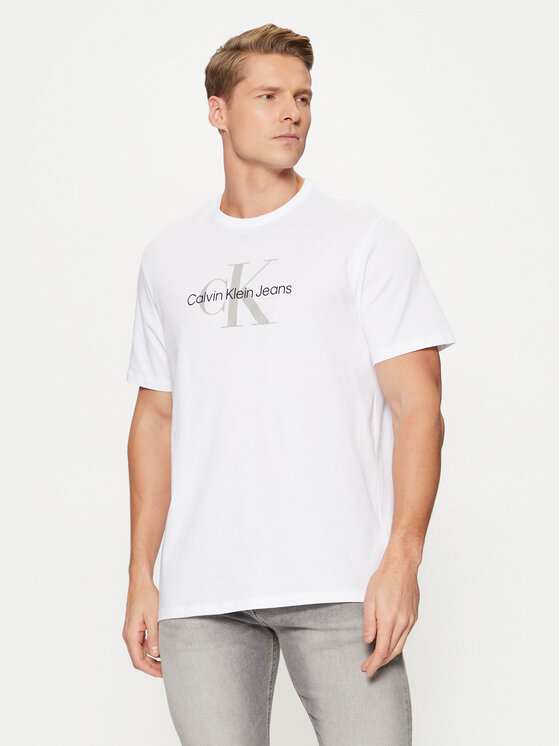 Calvin Klein Jeans Calvin Klein Jeans Marškinėliai Ss Hero Monogram Tee 30s Eu Opt 00040EM286 Balta Regular Fit