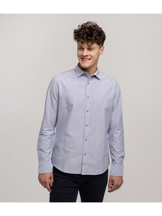 Lee Cooper Lee Cooper Koszula LIAM OXFORD Niebieski Slim Fit