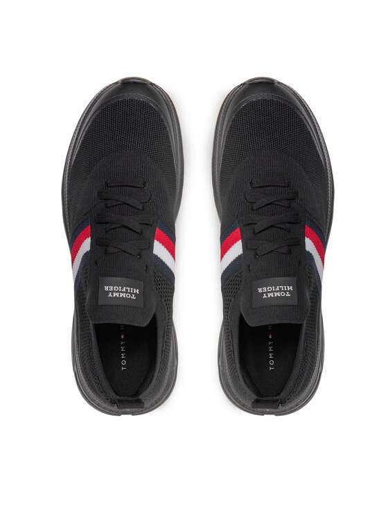 Tommy Hilfiger Tommy Hilfiger Sneakersy Modern Runner Knit Stripes Ess FM0FM04798 Czarny