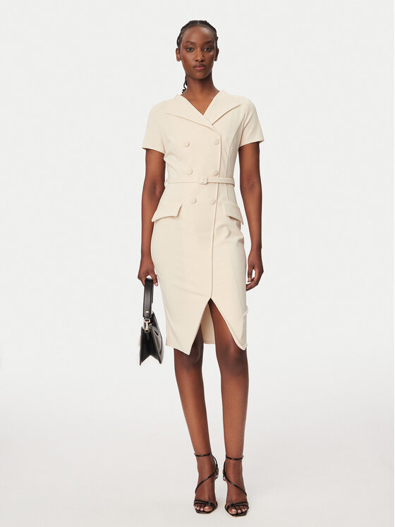 Rinascimento Rinascimento Coctailkleid CFC0127893003 Beige Slim Fit