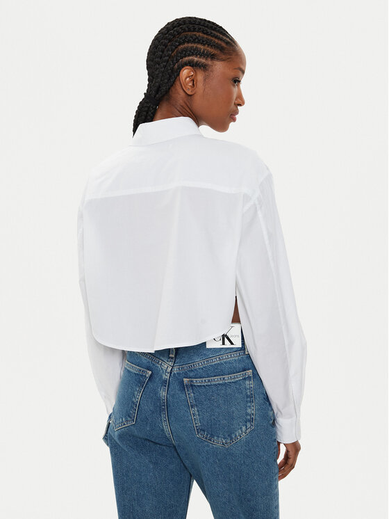 Calvin Klein Jeans Calvin Klein Jeans Srajca J20J222614 Bela Cropped Fit