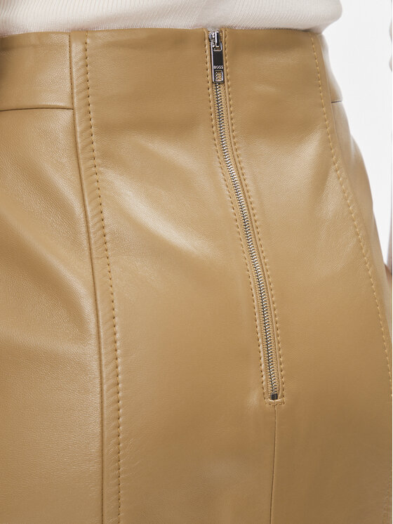 BOSS Boss Кожена пола Seleni 50505502 Бежов Slim Fit