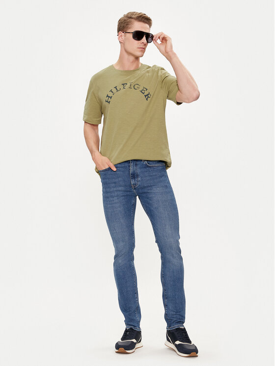 Tommy Hilfiger Tommy Hilfiger T-krekls Arched MW0MW34432 Zaļš Regular Fit