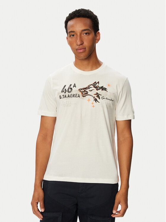 Aeronautica Militare Aeronautica Militare Tričko 262TS2579UJ00750 Biela Regular Fit