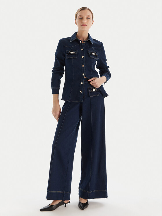 Fracomina Fracomina Jeans hlače FS25WV3004W78201 Mornarsko modra Wide Leg