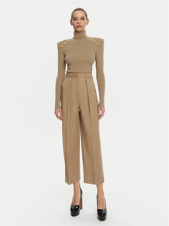 Balmain Balmain Rolák DF0KH000KB07 Hnedá Slim Fit