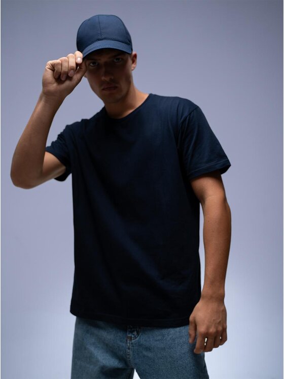 Urban City Urban City T-Shirt T-Shirt Męski Granatowy UrbanCity No Logo 2XL Granatowy Regular Fit