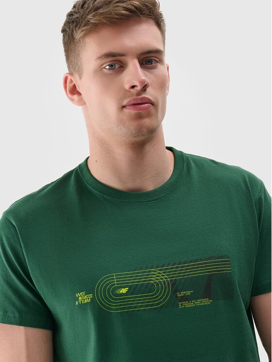 4F 4F T-shirt 4FRSS24TTSHM2470-41S Verde Regular Fit