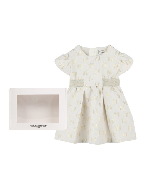 Karl Lagerfeld Kids Karl Lagerfeld Kids Každodenné šaty Z30515 M Écru Regular Fit