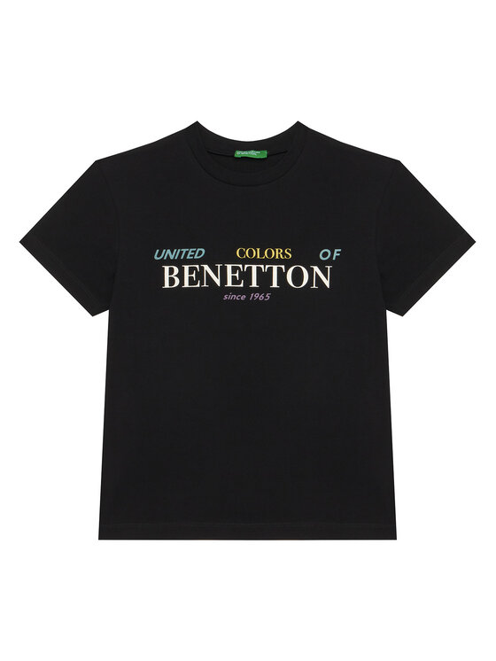 United Colors Of Benetton United Colors Of Benetton Тишърт 3I1XC10Q4 Черен Regular Fit