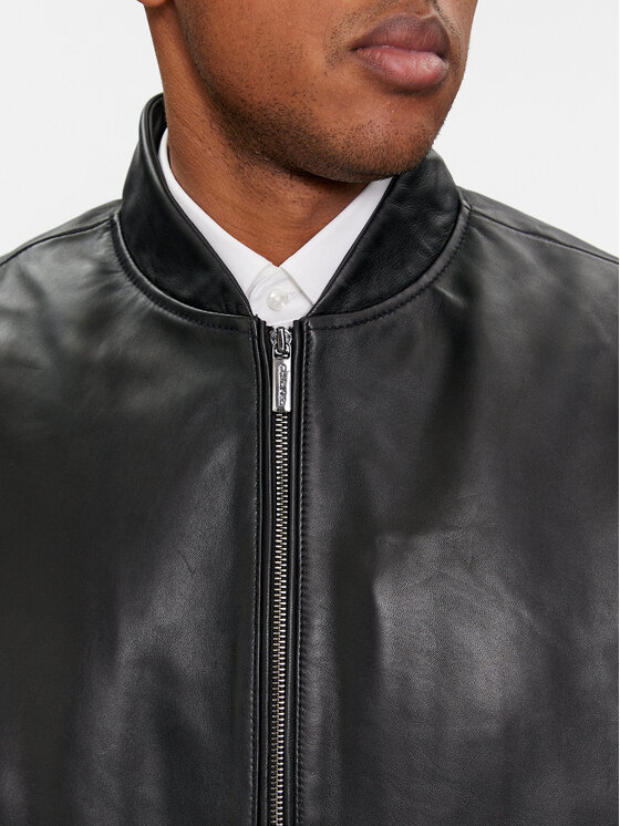 Calvin Klein Calvin Klein Odinė striukė Hero K10K112372 Juoda Regular Fit