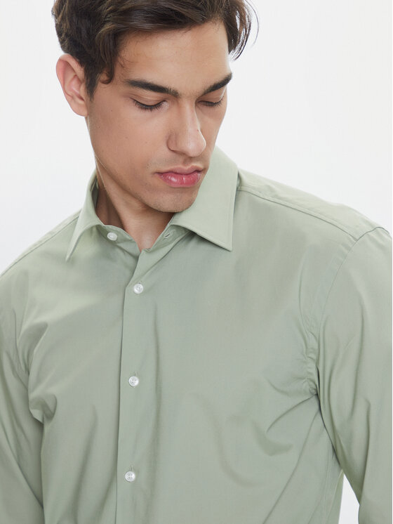 BOSS BOSS Cămașă H-Hank 50469345 Verde Slim Fit