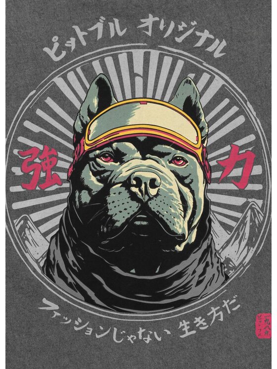 PITBULL PITBULL T-Shirt Koszulka męska Denim Washed MT. FUJI XL Szary Regular Fit