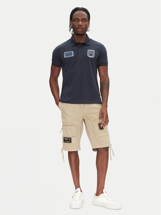 Aeronautica Militare Aeronautica Militare Bavlnené šortky 251BE041CT1122 Béžová Regular Fit