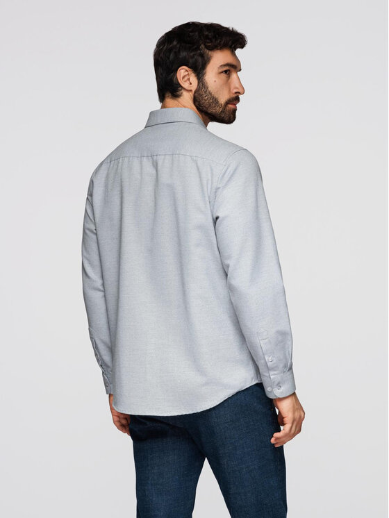 Ombre Ombre Koszula K694 Szary Regular Fit
