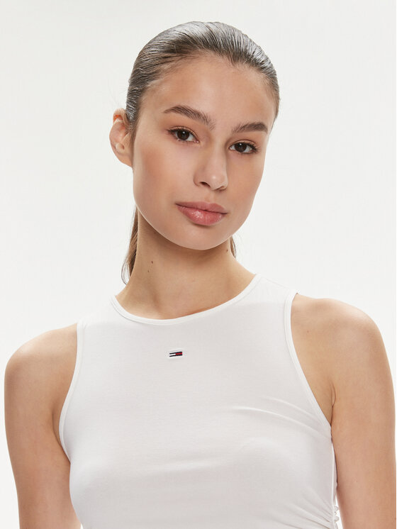 Tommy Jeans Tommy Jeans Top DW0DW17893 Biały Slim Fit