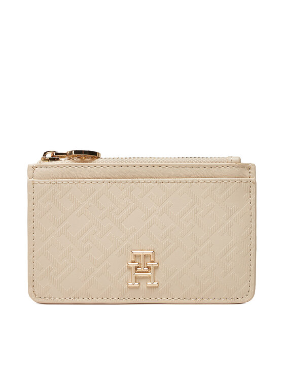 Tommy Hilfiger Puzdro na kreditné karty Th Distinct Long Cc Holder Mono AW0AW17401 Écru