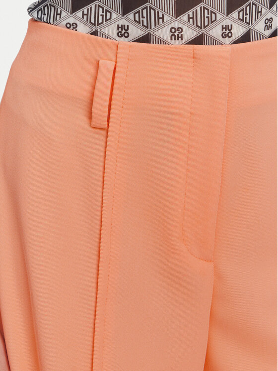 HUGO HUGO Штани з тканини Hezena 50537073 Оранжевий Regular Fit