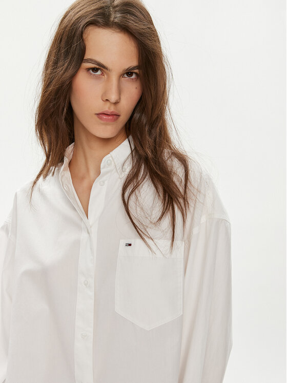 Tommy Jeans Tommy Jeans Košile Essential DW0DW18659 Bílá Oversize
