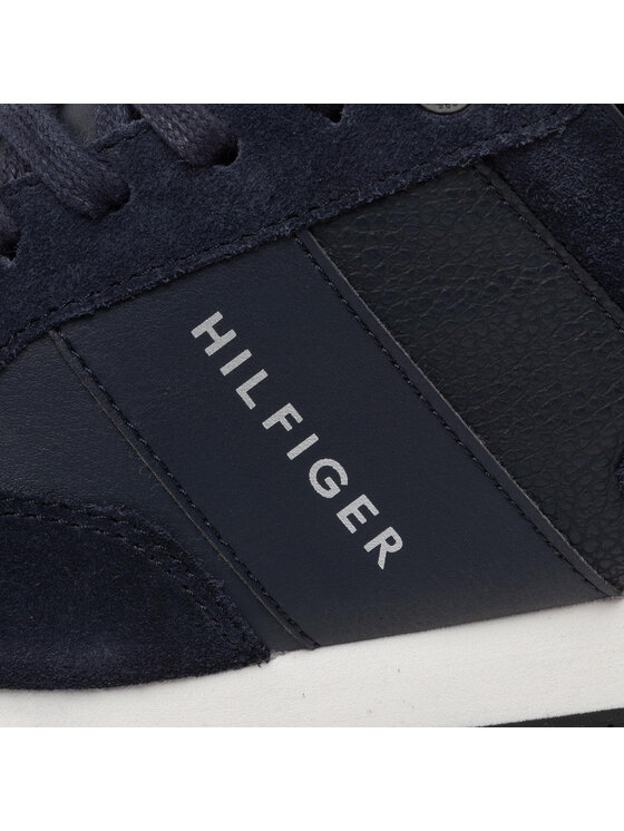 Tommy Hilfiger Tommy Hilfiger Laisvalaikio batai Iconic Leather Suede Mix Runner FM0FM00924 Tamsiai mėlyna
