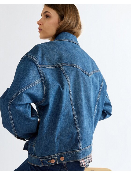Wrangler Wrangler Kurtka jeansowa COWGIRL JACKET Niebieski Regular Fit