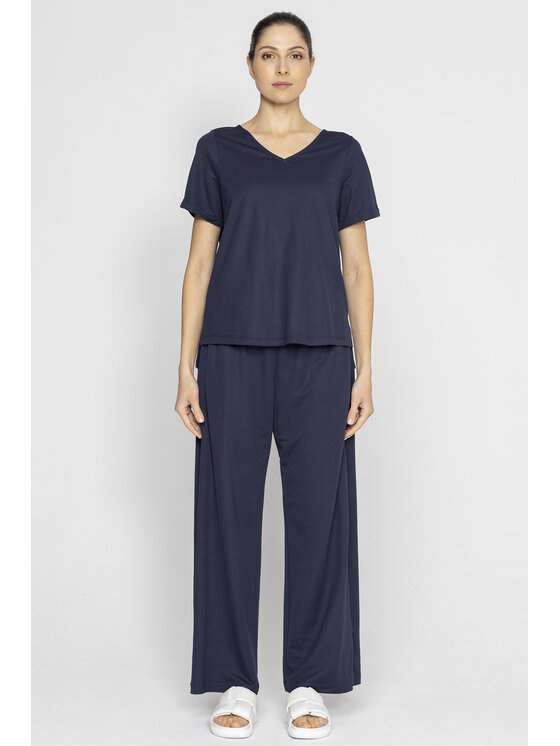 Deni Cler Milano Deni Cler Milano Spodnie dresowe T-DC-5246-E2-20-58-1 Granatowy Oversize