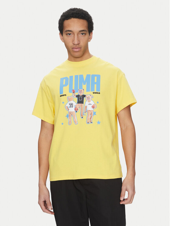 Puma Puma T-Shirt Dylan's World 630257 Żółty Regular Fit