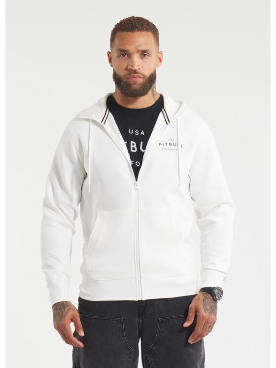 PITBULL PITBULL Bluza Bluza męska rozpinana z kapturem SAMPSON L Biały Regular Fit