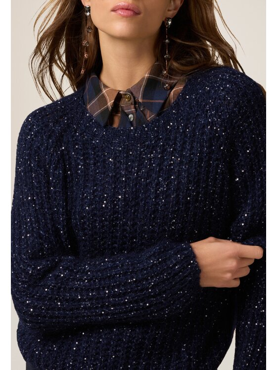 Oltre Oltre Maglione M150E002158N034 Blu Regular Fit