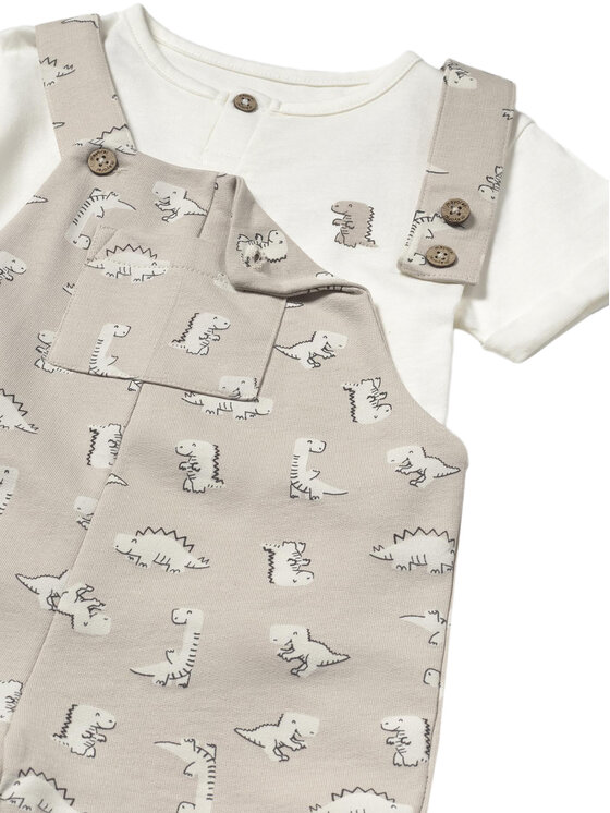 Mayoral Mayoral Set tricou și salopetă 1650 Bej Regular Fit
