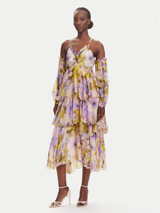 Dixie Dixie Cocktail obleka A207W016A Pisana Regular Fit