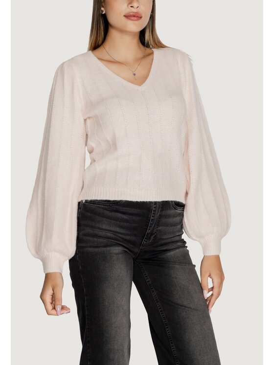 Guess Guess Sweter LS VN MADELINE TEXTURE Różowy Classic Fit