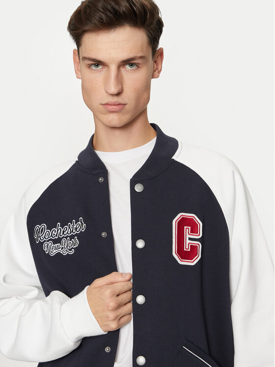 Champion Champion Majica dugih rukava 220443 Tamnoplava Loose Fit