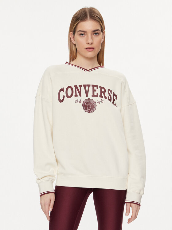 Converse Converse Μπλούζα Retro 10026039-A03 Εκρού Oversize