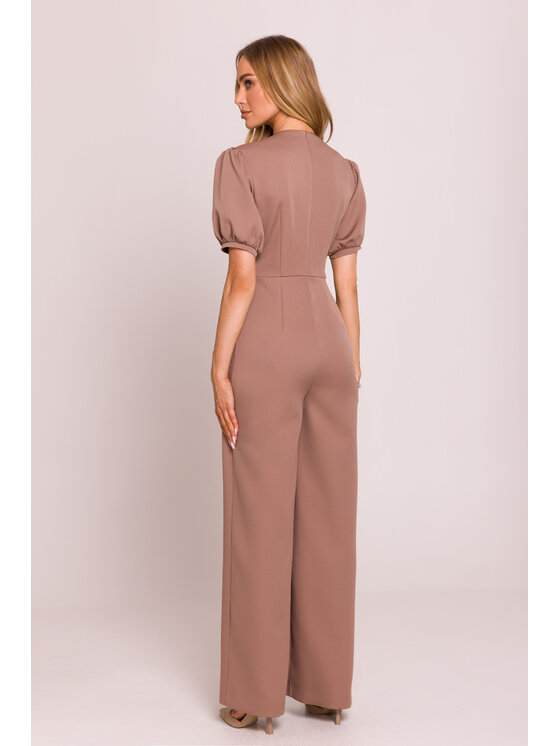 Made of Emotion Made of Emotion Kombinezon M852 Brązowy Sexy Straight Fit
