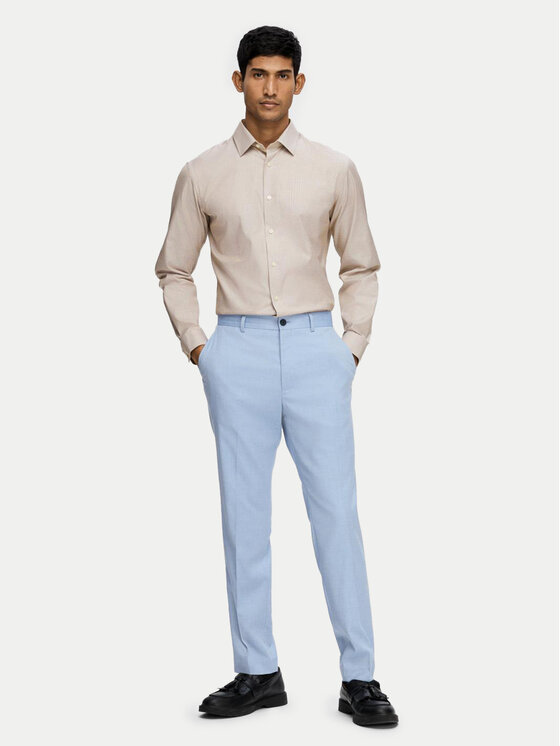 Selected Homme Selected Homme Pantaloni de costum 16092419 Albastru celest Slim Fit