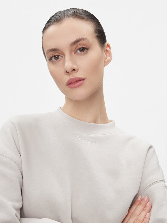 Calvin Klein Calvin Klein Bluza Metallic Micro Logo Sweatshirt K20K206961 Beżowy Regular Fit