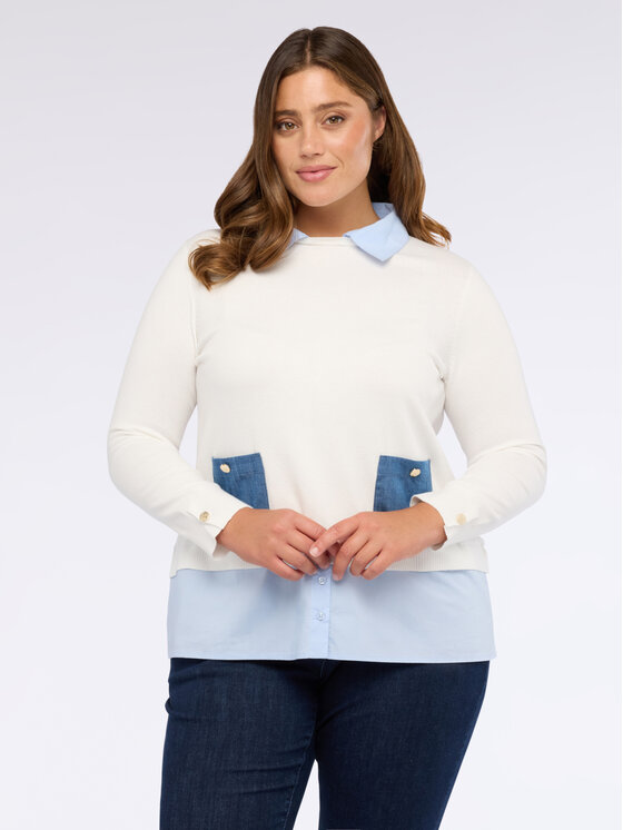 Fiorella Rubino Fiorella Rubino Maglione M644L008018N0S1 Bianco Regular Fit