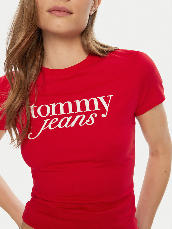 Tommy Jeans Tommy Jeans T-Shirt Essential DW0DW19447 Κόκκινο Slim Fit