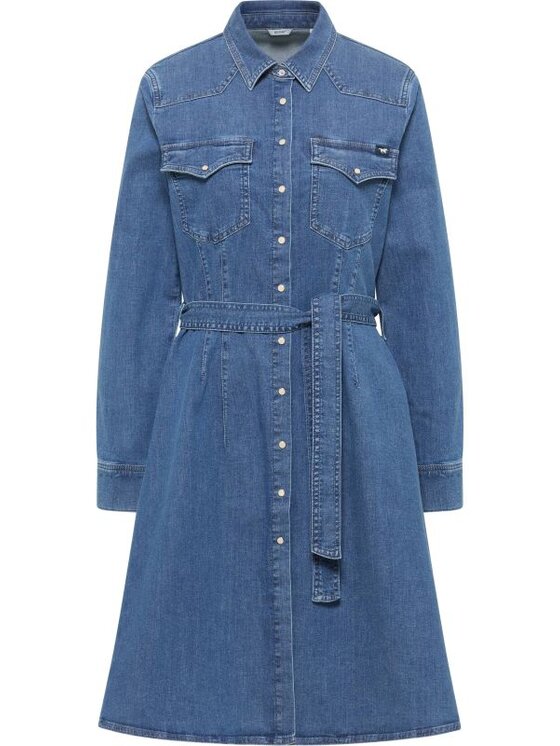 Mustang Mustang Sukienka codzienna Style Elisa Denim Dress Niebieski Regular Fit