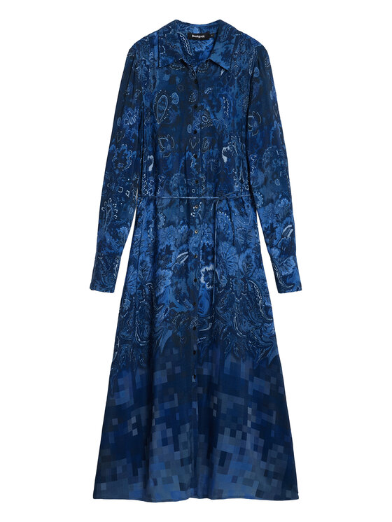 Desigual Desigual Marškinių tipo suknelė Licuado 25WWVW23 Mėlyna Regular Fit