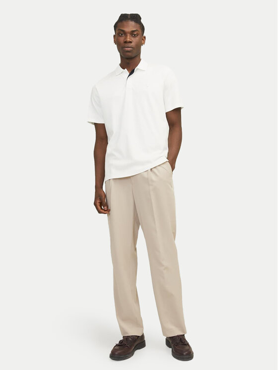 Jack&Jones Jack&Jones Тениска с яка и копчета Crodney 12251180 Бял Regular Fit