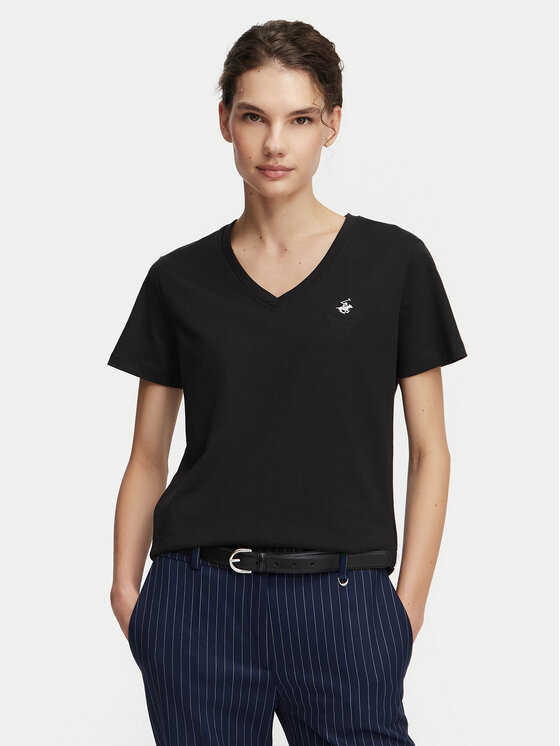 Beverly Hills Polo Club Beverly Hills Polo Club Tričko P-SS26W-TS516518 Čierna Regular Fit