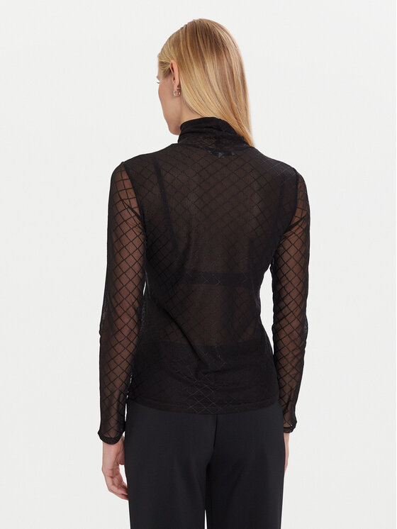 Morgan Morgan Bluză 252-TMESH Negru Slim Fit