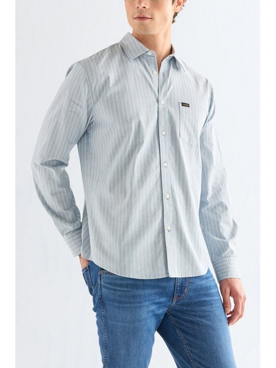 Wrangler Wrangler Camicia 1 PKT SHIRT Blu Regular Fit