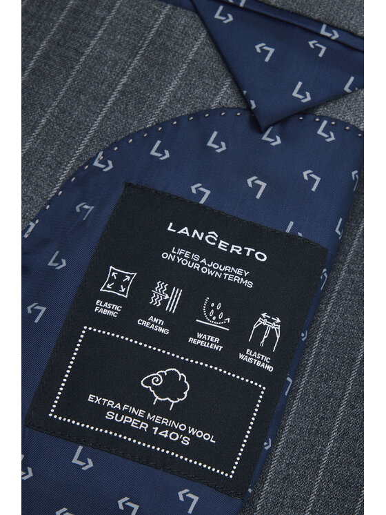 Lancerto Lancerto Garnitur Valum GA073125000010 Szary Slim Fit