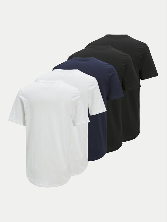 Jack&Jones Jack&Jones Set 5 majic s kratkimi rokavi Brody 12190468 Pisana Regular Fit