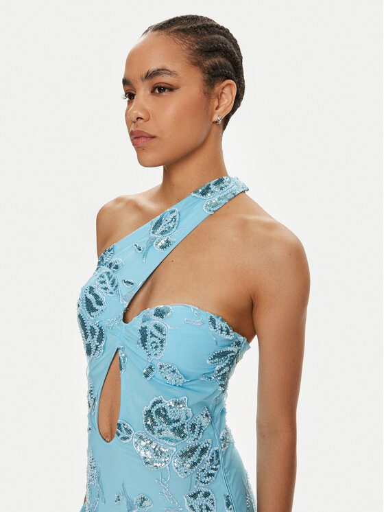 ROTATE ROTATE Kokteilinė suknelė Fontina 1125732963 Mėlyna Slim Fit