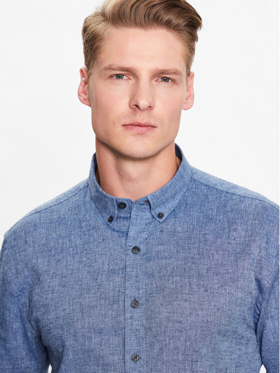 Lindbergh Lindbergh Krekls 30-203345A Zils Slim Fit